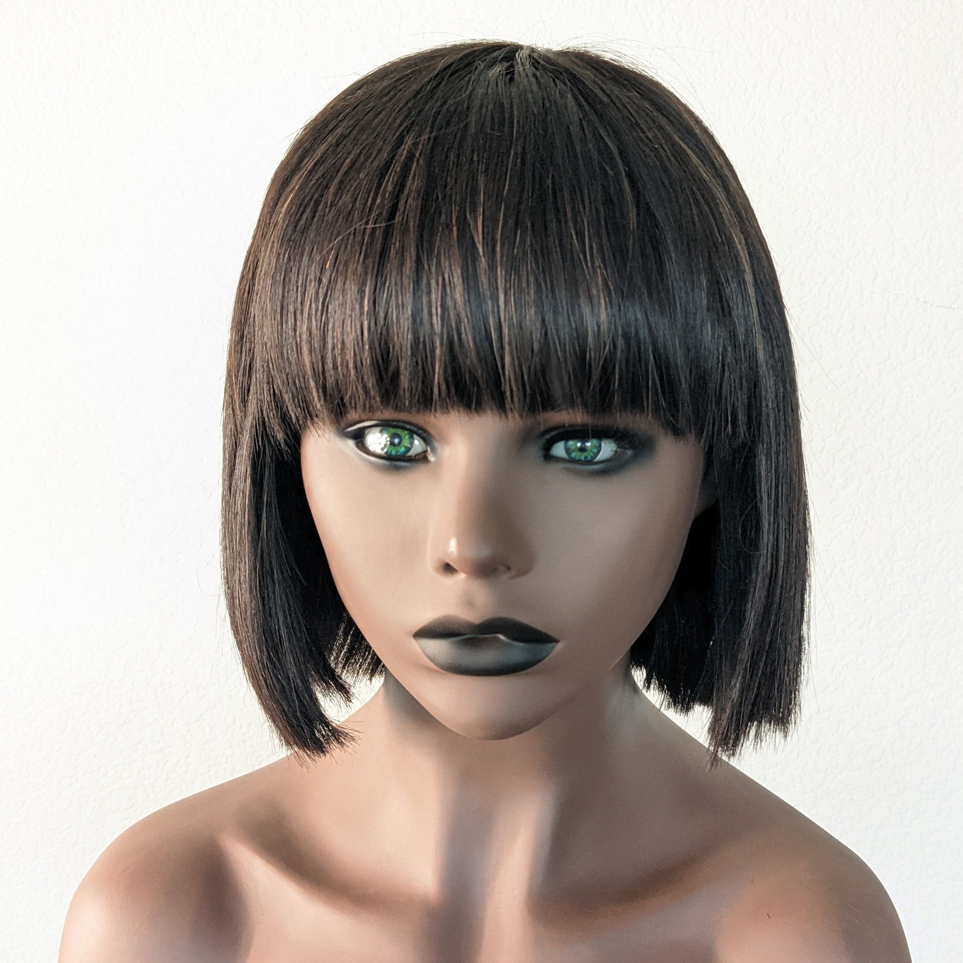 Straight Wig with bangs  Swiss Lace Closure 1 in x 1 in Dallas, Frisco, Houston